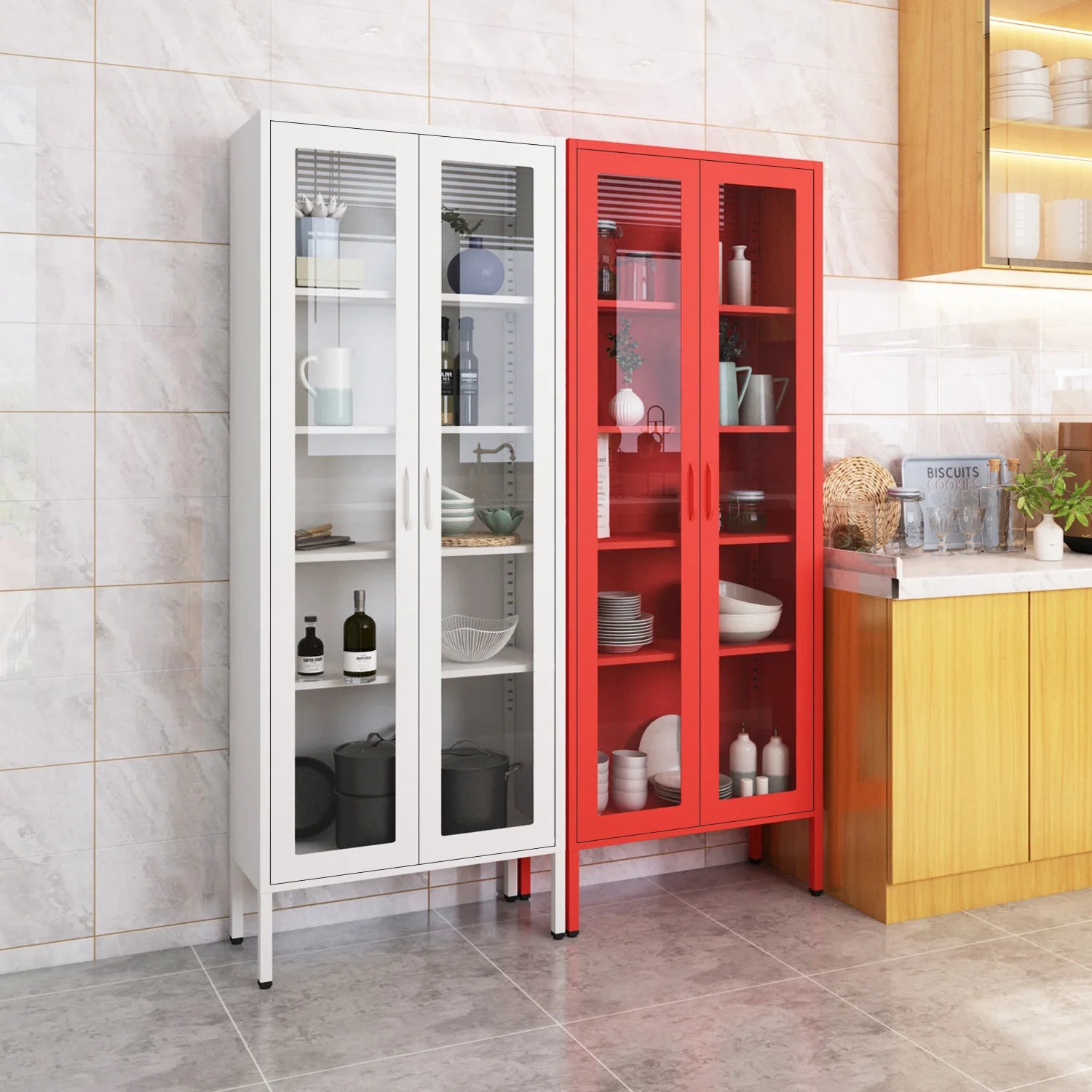 Hot Sale Modern Glass Display Cabinet Colorful Corner Display Storage Cabinet