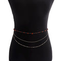 Bohemian Irregular Gravel Natural Stone Waist Chain Crystal Amethyst Turquoise Beach Body Waist Chain for Women