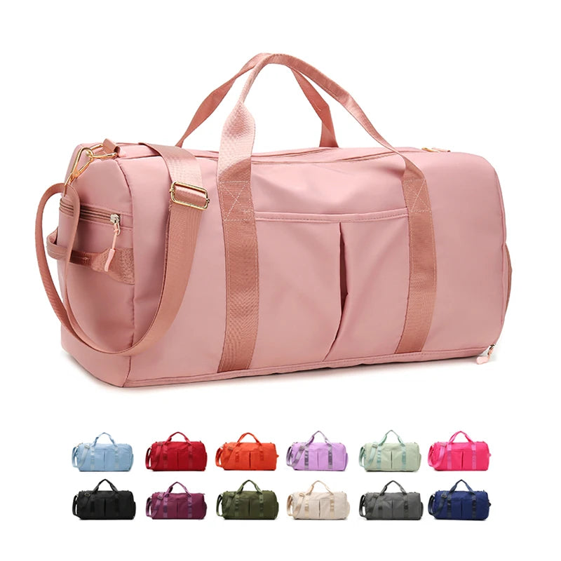New Waterproof Sport Shoe Compartment Handbag Weekend Yoga Duffle Bag Women Gym Fitness Gym Travel Bag