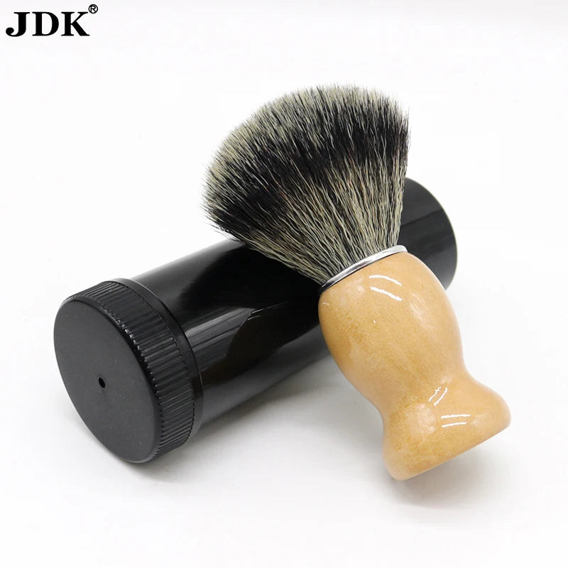 Hand Crafted Eco Natural Wood High End Synthetic Hair Shaving Brush for Men