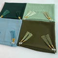 2026 Critical Selling Plain Coloured Bubbles Silk Chiffon Scarves Corners With Tassel Pendant Milk Super Soft