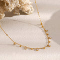 New INS Style Simple Jewelry Stainless Steel Plated 18K Gold Waterdrop Zircon Bead Chain Necklace for Women