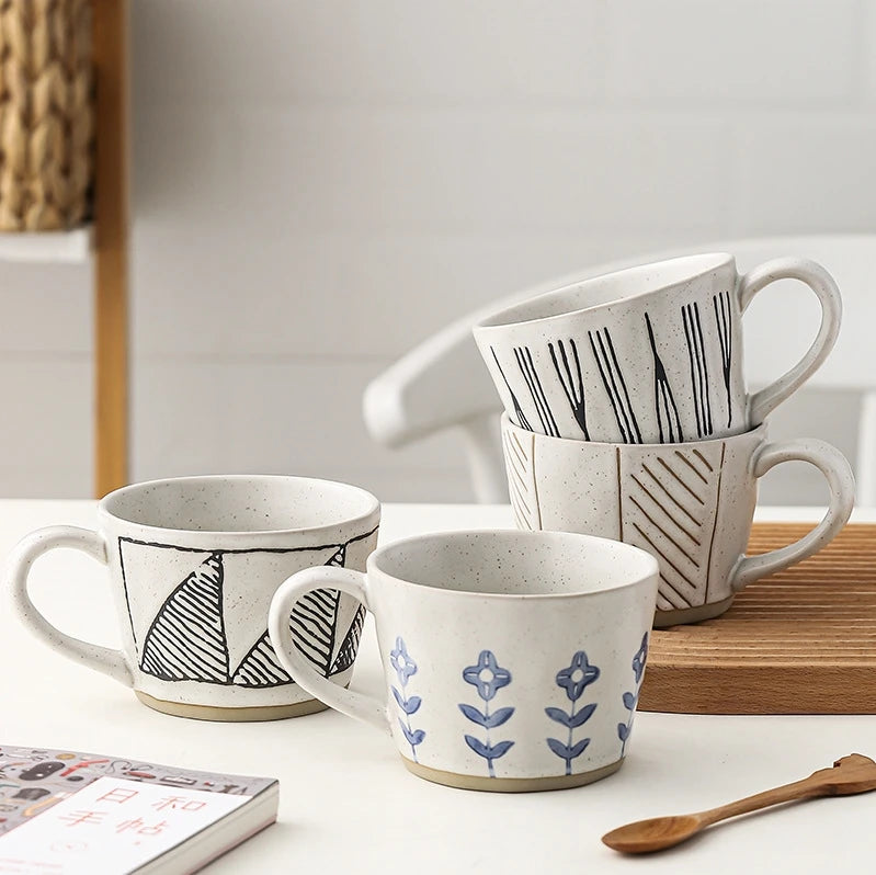 350mL Nordic Minimalist Style Matte Gloss Multi-Colol Ceramic Mug and Ceramic Coffee Cup for Home Use