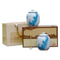 Custom Luxury Engraved Rectangle Wooden Boxes Ceramic Tea Pot Cup Bowl Tableware Sets-Biodegradable Gift Packaging for Stickers