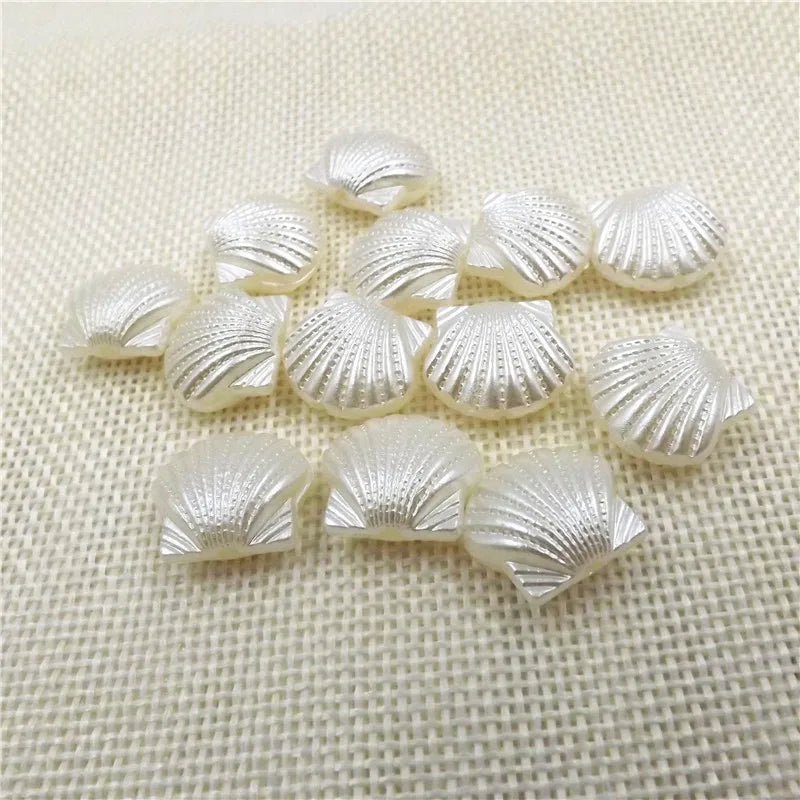ABS Pearl Special-shaped Beads Straight Holes Scallop-shaped Pearl Plastic Beads