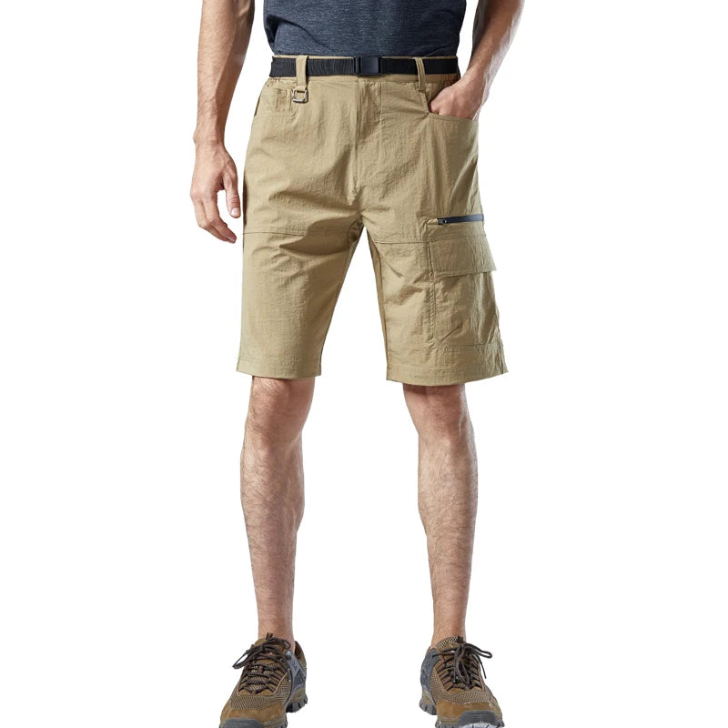 USA Men's Nylon Half-Length Hiking Camping Shorts Quick Dry Lightweight Breathable for Outdoor Sports Knee-length Stretchy