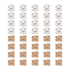 Bear Alloy Charms Enamel Animal Pendants Light Gold Bear Charm Pendant for Jewelry Necklace Bracelet Earring Making Crafts