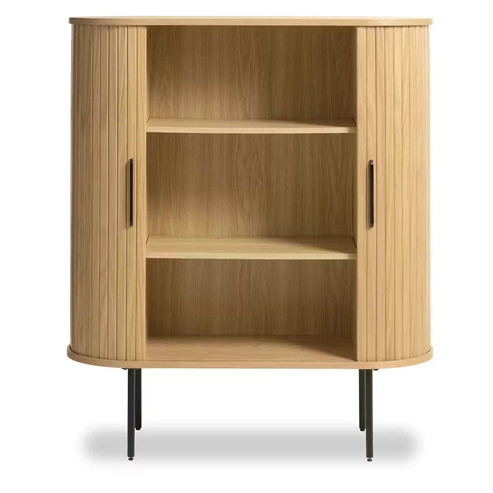 Rustic Style Natural Home Furniture Modern Wood Dinning Bed Hidden Storage Cabinet Side Board Storage Cabinet