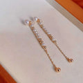 Pair Pendant Earrings 4-8MM High-quality Freshwater Pearl Earrings 18K Gold Plated AAAA/AAA Grade White Simple Elegant Earrings