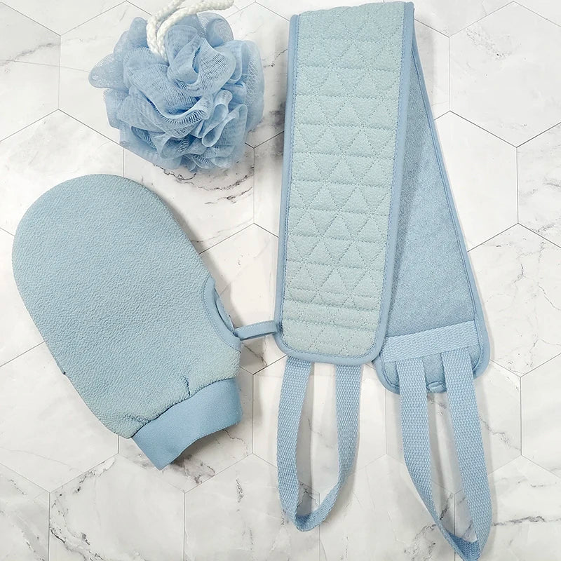 Double Sided Exfoliator Massage Skin Scrubbing Strap Shower Bath Sponge Exfoliating Back Scrubber Bath Kits