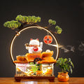 Ceramic Set Wax Caicai Cat Shape Electricity Cones Led Light Backflow Waterfall Incense Burner