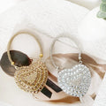 Hot Rhinestone Women Mini Heart Shaped Purse Valentines Purses and Handbags Beaded Diamond Bling Evening Purse Clutch for Ladies