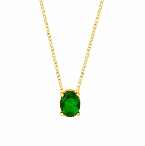 2022 New Block Colorful Zircon Pendant Necklace 18k Stainless Steel Niche Light Luxury Necklace Clavicle Chain