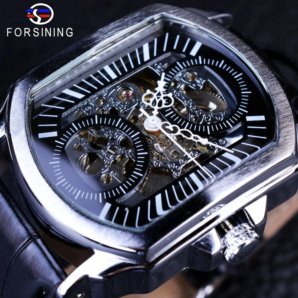 Retro Classic Designer Silver Stainless Steel Case Men Watches Top Brand Luxury Mechanical Automatic Watch Clock