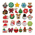 Christmas Gold Glitter Handmade Embroidery Iron on Chenille Patch Christmas Tree Snowman Christmas Patch