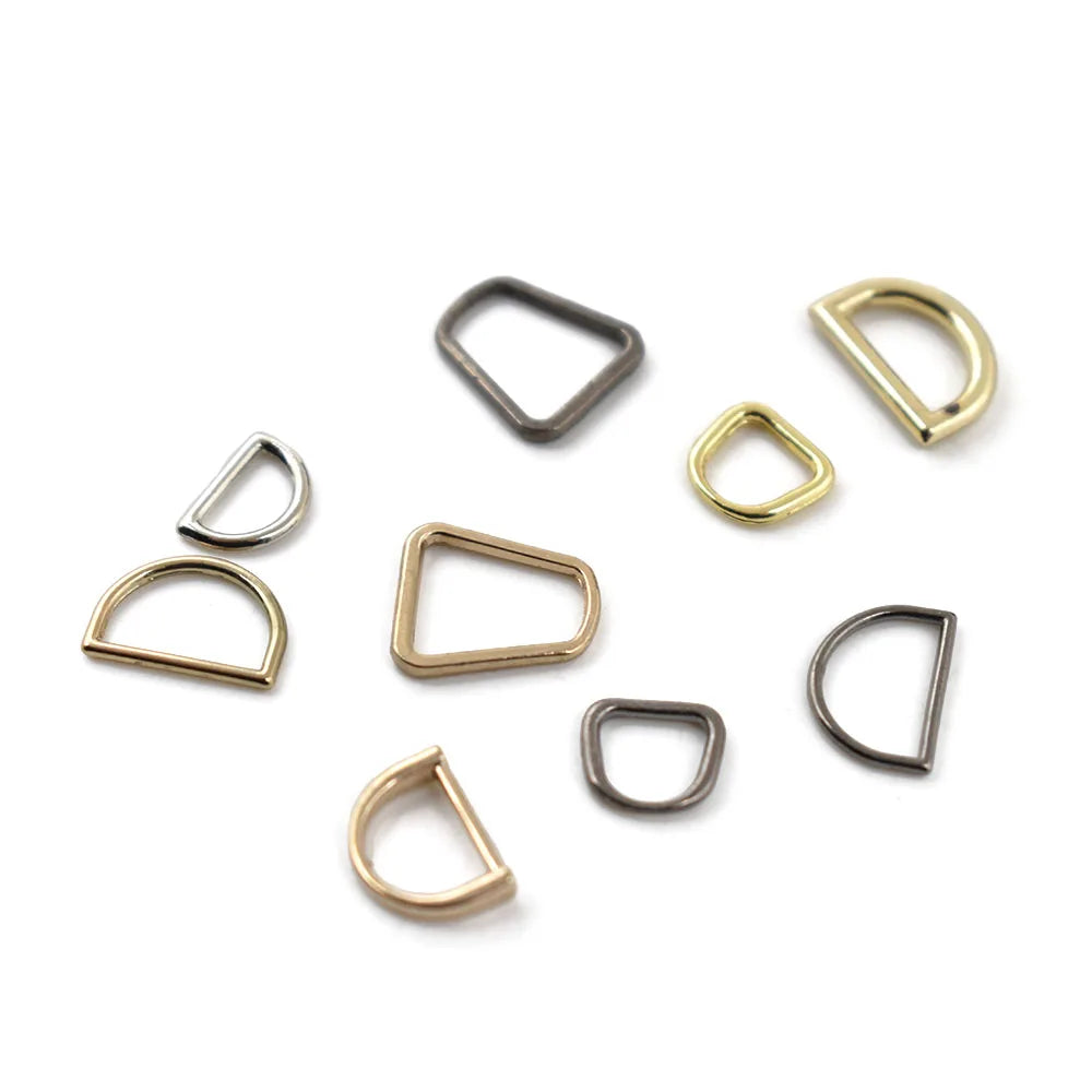 Custom Logo  Stainless Steel Metal D Hog Rings with Clips Buckle for Dog Collar Belt Handbags