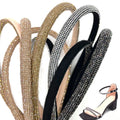 S577 Cotton Core Rope Rhinestone for Sandal Decoration Crystal Strip Rhinestone Cord for Garment Shoes 1cm