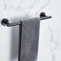 SUS304 Matte Black Stainless Steel Horizontal Bar Wall-Mounted Bathroom Towel Rack Modern Design Made of Brass