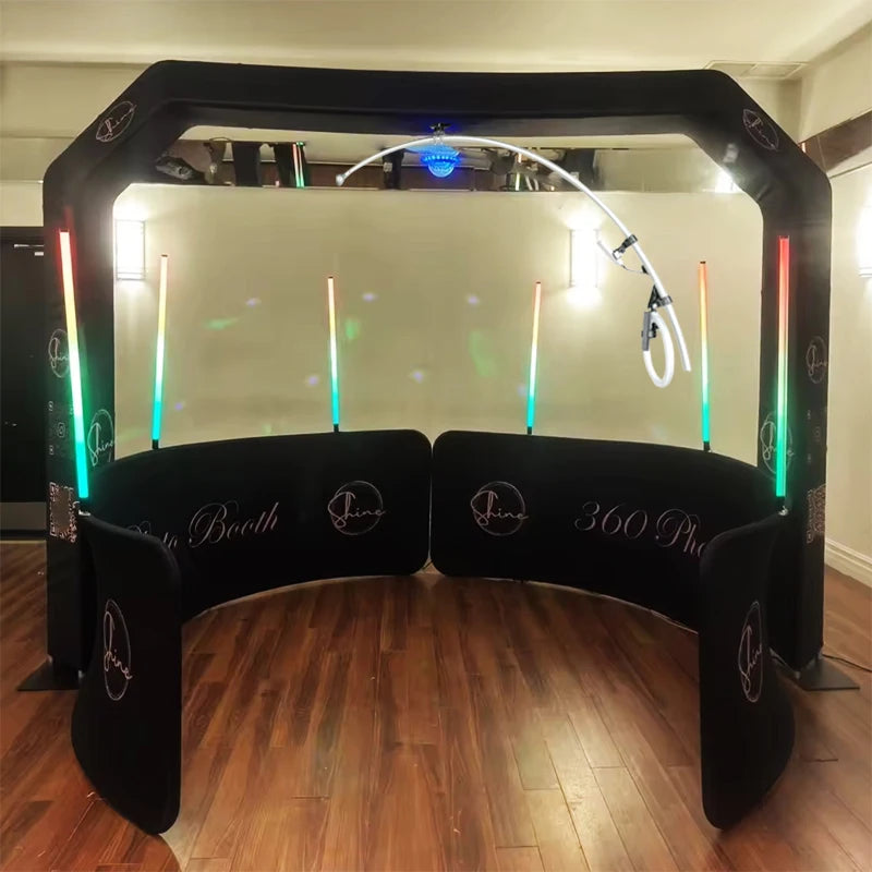 Automatic Rotating 3D 360 Photo Booth Enclosure Backdrop for Wedding Party  Photo Booth 360 Machine Camera 360 Video Booth