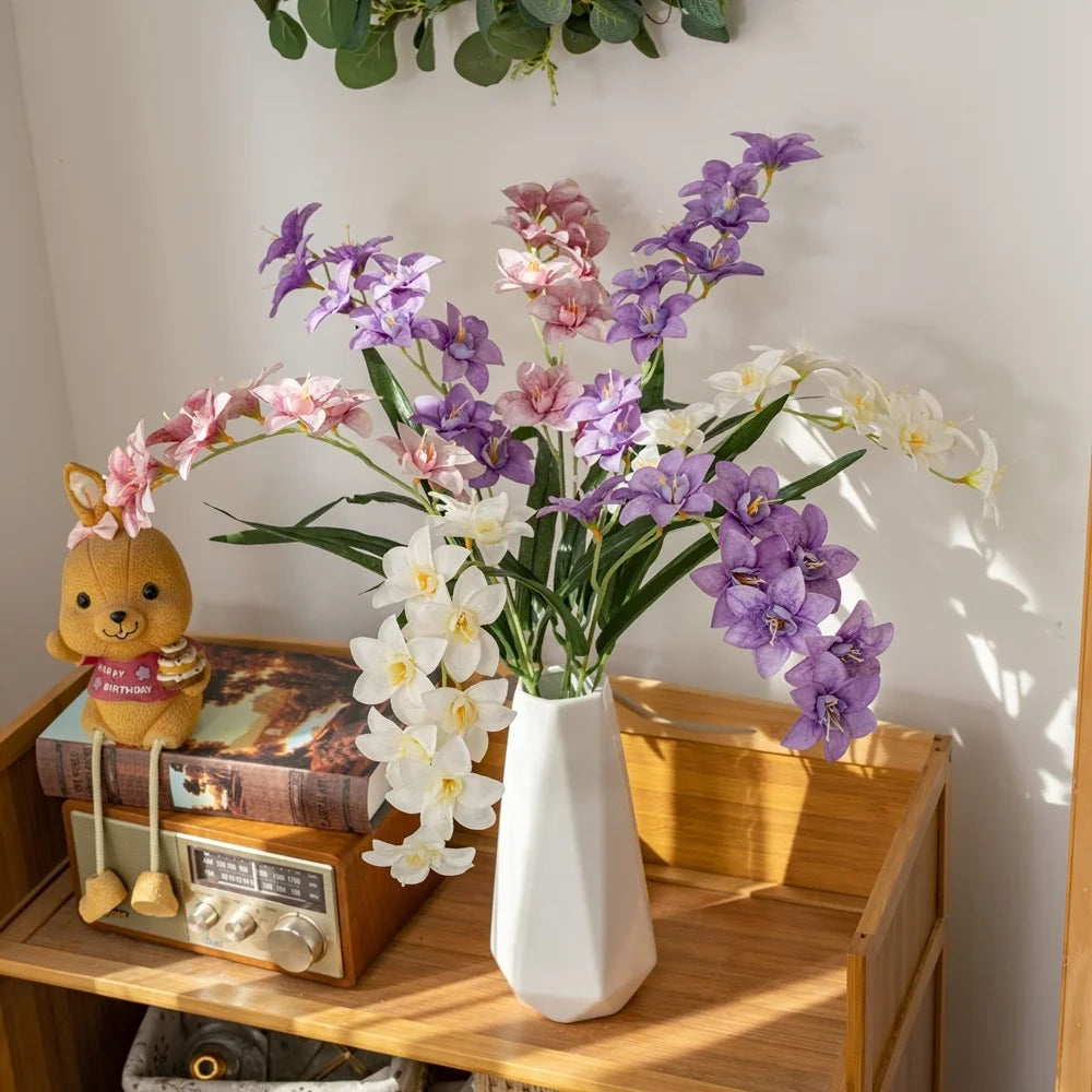Y0022 Artificial Silk Orchid Flowers Cymbidium Orchid for Wedding Home Decoration Festive Furnishing Arrangement Flower