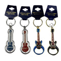Custom Metal Epoxy Guitar Shaped Personalized Spinner Keychain / Rotate Key Holder Guitar Shaped Bottle Opener Keyring