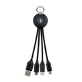 Mini Metal Plated Four in One Keychain Luminous Data Cable Short Portable One to Three Fast Charging Cable Customization