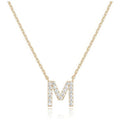 Zircon 18k Gold Letter Pendant A-Z Necklace Women Jewelry Hip Hop 26 English Letter Stainless Steel Clavicle Chain Necklace