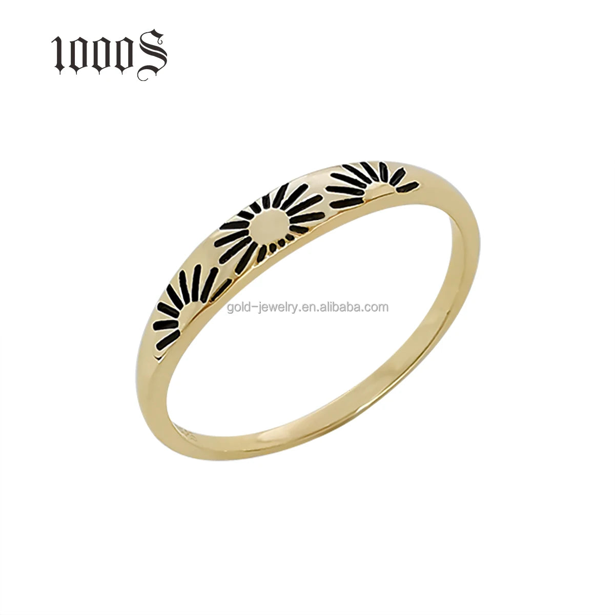 14k Solid Gold Popular Design Fine Jewelry Women Finger Ring AU585 Genuine Yellow Gold Jewelry Rings Wholesale