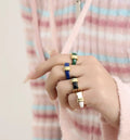 Wholesale Fashion Women 18k Gold Plated Ring Y2K Jewelry Simple Handmade Oil Dripping Enamel Ring for Men