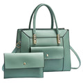 2023 New PU Women Handbags Two Piece Big Capacity Ladies Clutch Bag Handbag Set Wallet