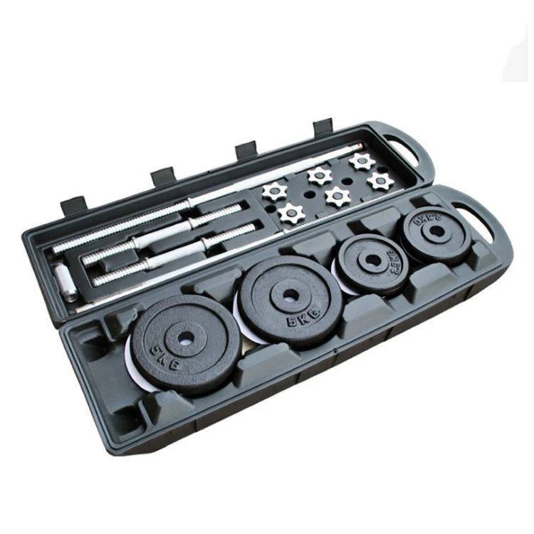 SRMJ DS-01 Unisex 10kg 15kg 20kg 30kg 50kg Adjustable Iron Dumbbell and Barbell Lifting Set for Fitness