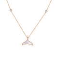 Elegant Luxury Minimalist Dainty S925 Sterling Silver Shell Mother of Pearl Mermaid Fishtail Pendant Extension Necklace Jewelry