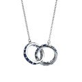 Delicate Rhodium Plated 925 Silver Jewelry Natural Sapphire Necklace for Women Anniversary Gift