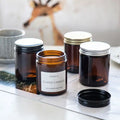 2 oz 4 oz 8 oz 16 oz Glass Candle Jars with Metal Screw Cap Lid Glass Containers for Candle Making