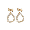 Vintage Freshwater Pearl Pendant Earring for Women Bow Tie Earrings Freshwater Pearls Fashion Jewelry Earrings