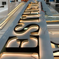 Customized Outdoor Advertising LED Backlit Logo Sign Acrylic Channel Letter with  Stainless Steel  Signage