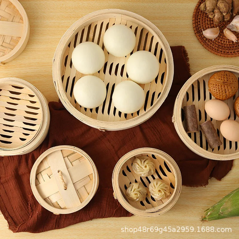 Special Small Bamboo Steamer Basket Deepened with Enhanced Bun Holder Household Bamboo Steamers for Steaming Buns