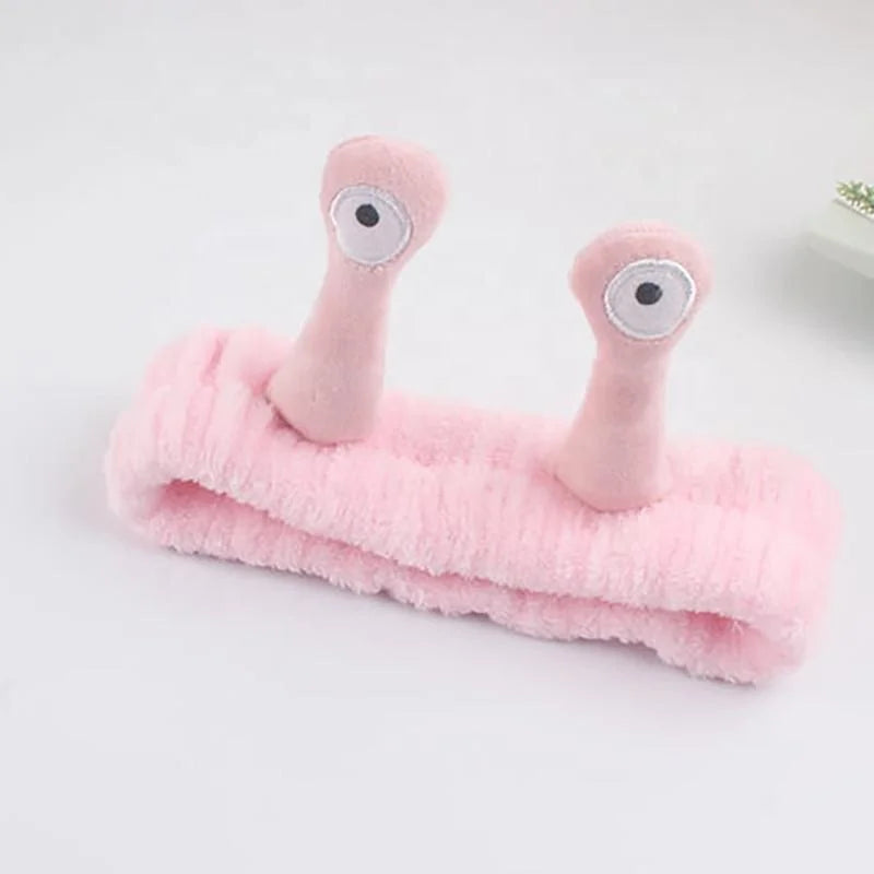 New Creative Plush Snail Coral Fleece Wash Face Bow Hairbands for Women Girls Headbands Headwear Bands Turban Hair Accessories