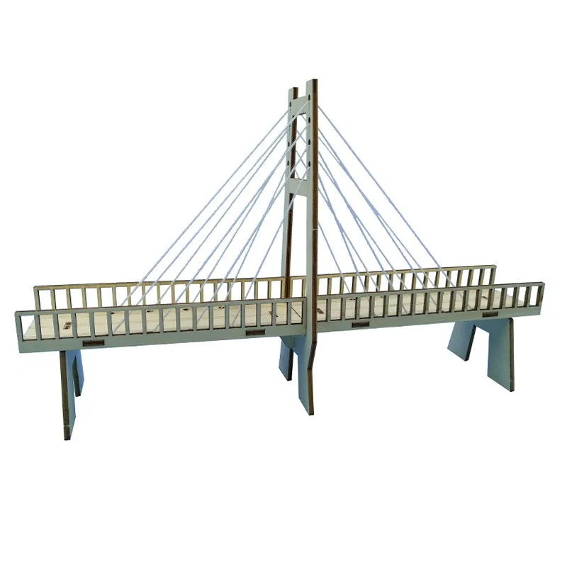 New Design Wooden Cable Stayed Bridge Model Hand Assembled 3D Puzzle Stem Educational Toys for Kids