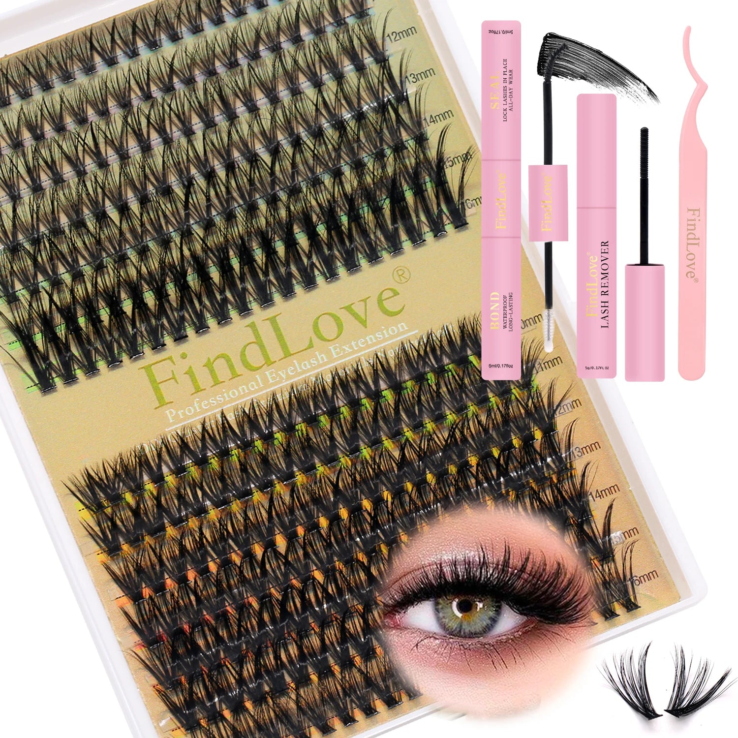 DIY Lash Extension Kit Lash Clusters With Bond Cluster Lashes Wispy D Curling False Eyelash Clusters With Tweezers