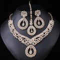 European and American Exaggerated Necklace Earrings Delicate Set Full of Diamonds High Sense Bridal Jewelry Set
