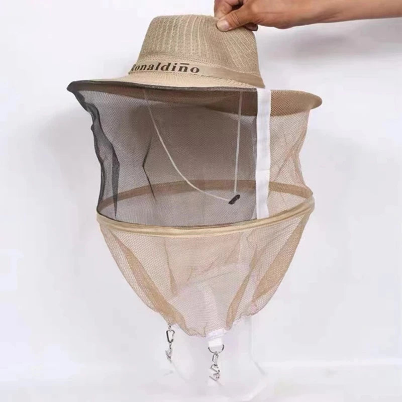 Beekeeper Anti Bee Hat Beehive Beekeeping Cowboy Hat Mosquito Bee Insect Net Veil Head Face Protector