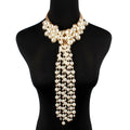 ROMANTIC Multi-layer Tassel Necklace Super Long Pendants Necklace Women Pearl Choker Necklace Set