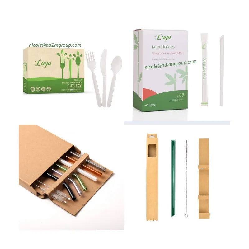 Brown/White Paper Box with Design Custom Box for Straws/cutlery/gift