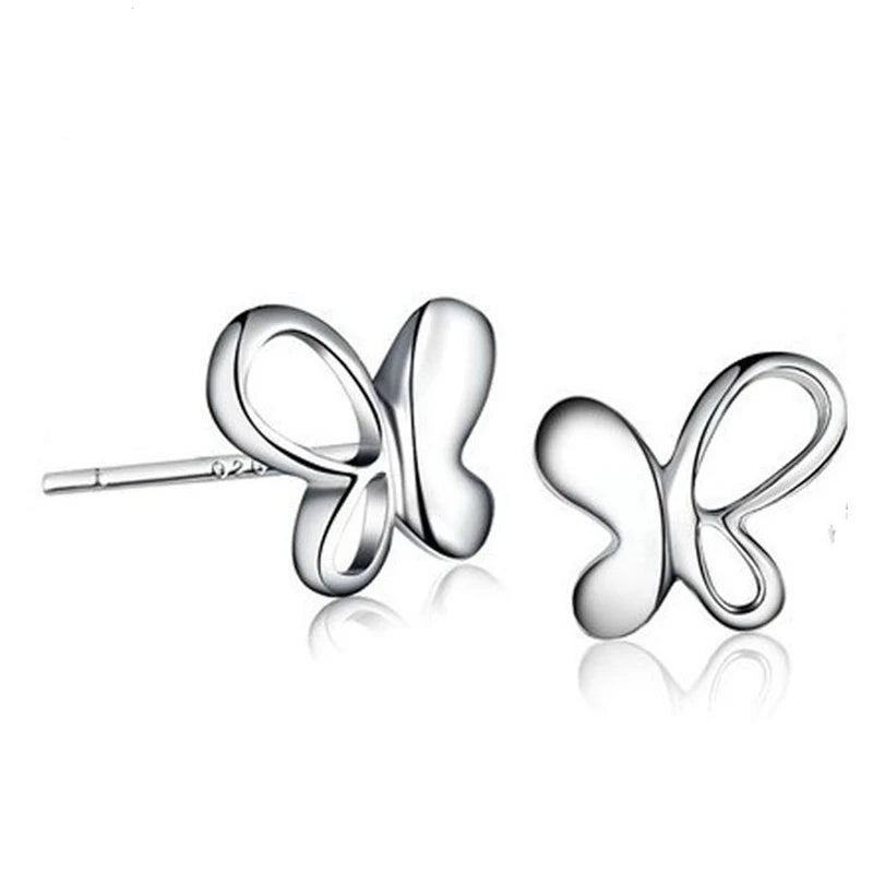 Korean Version 925 Sterling Silver Fashion Earrings Personality Butterfly Female Stud Earring 2021 Trend Jewelry