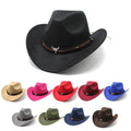 Wholesale New Vintage Wide Brim Panama Fedora Hats Women Men Unisex Custom Manufacturers Solid Color Felt Cowboy Hat