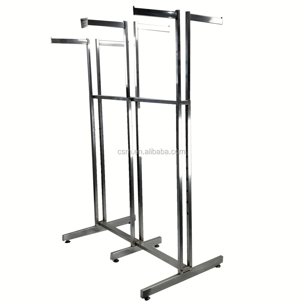 RH-GR-SP3 1200*600*1800mm Six Feet Garment Display Rack with Six Poles Garment Display Rack for Supermarket