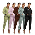 Women 2 Piece Set Custom logo Zipper Plus Size Women's Sets Sweatpants and Hoodie Set