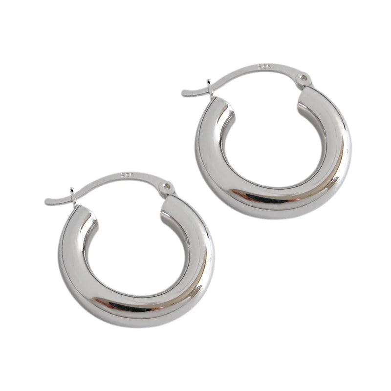 925 Sterling Silver Round Circle Women Hoop Earrings for Women Gold/Silver Color Earrings Jewelry Gifts