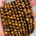 Wholesale Round 8mm Loose Gemstone Beads Grade AB+ Natural Yellow Tiger Eye Stone Beads